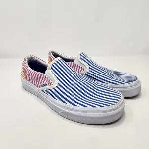 Vans Off The Wall Multi Color Stripe Slip On Canvas Shoes Mens 5 Womens 6.5