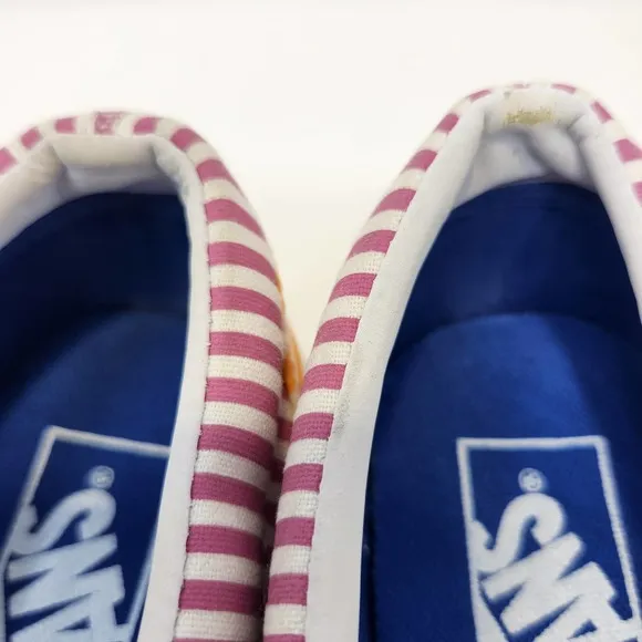 Vans Off The Wall Multi Color Stripe Slip On Canvas Shoes Mens 5 Womens 6.5