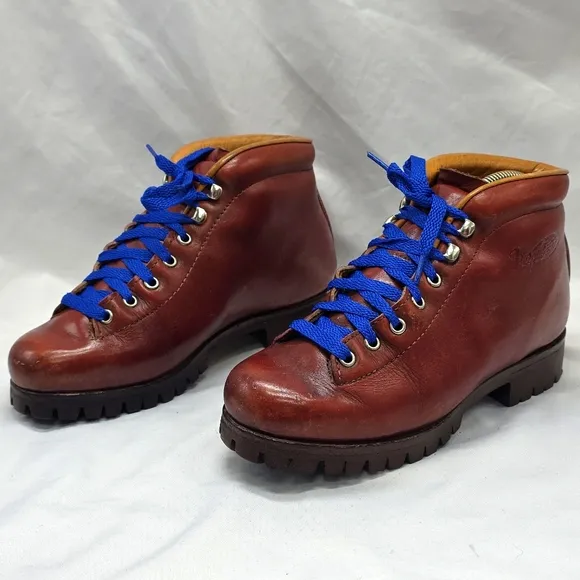 Vasque Vintage Leather Hide Brown Rugged Hiking Boots Womens 8.5 GUC