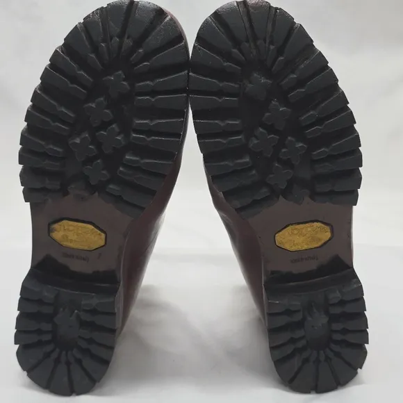 Vasque Vintage Leather Hide Brown Rugged Hiking Boots Womens 8.5 GUC