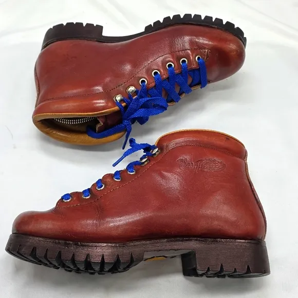 Vasque Vintage Leather Hide Brown Rugged Hiking Boots Womens 8.5 GUC