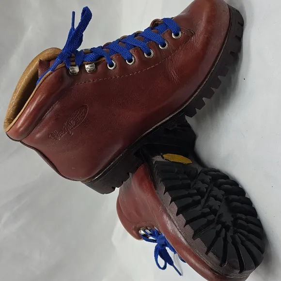 Vasque Vintage Leather Hide Brown Rugged Hiking Boots Womens 8.5 GUC