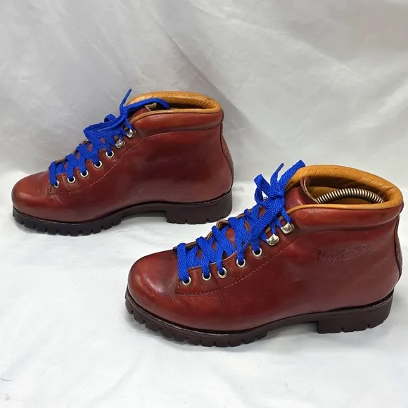 Vasque Vintage Leather Hide Brown Rugged Hiking Boots Womens 8.5 GUC