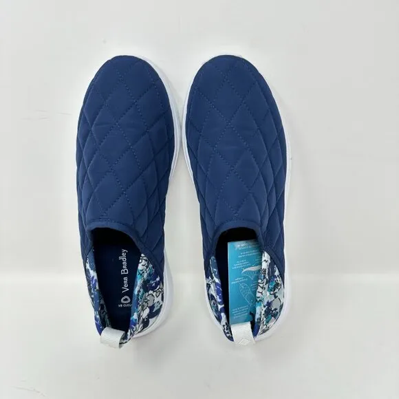 Vera Bradley VB Cloud Convertible Slip-On Shoe Women's 6 Navy Blue &amp; Floral