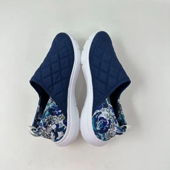 Vera Bradley VB Cloud Convertible Slip-On Shoe Women's 6 Navy Blue &amp; Floral