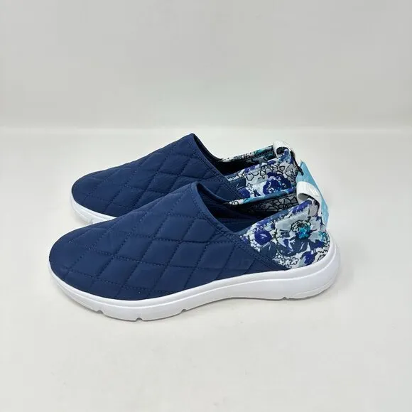 Vera Bradley VB Cloud Convertible Slip-On Shoe Women's 6 Navy Blue &amp; Floral