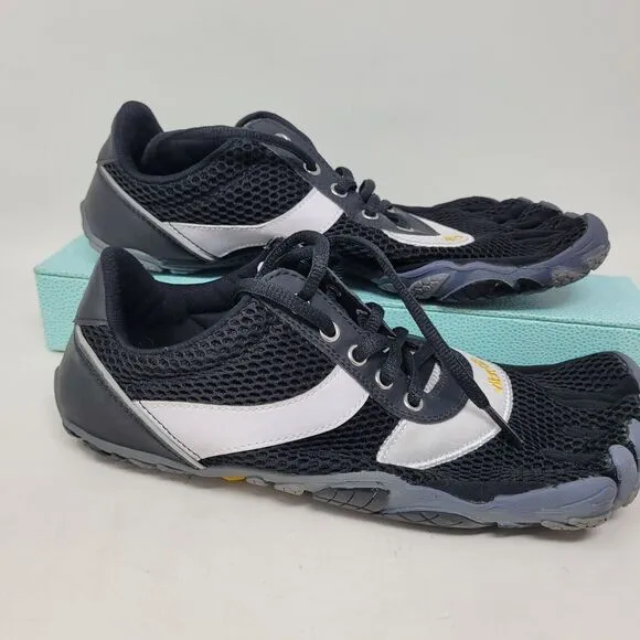 Vibram Fivefingers Shoes M338 Black White Vibrant EU-Sz 42 Womens 10.5 Men 9 NEW
