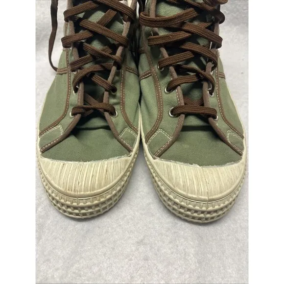 Vintage 50’s 60’s Euro Green And Brown Sneaker Shoe 28.5 10.5 Men’s Hiking Camp