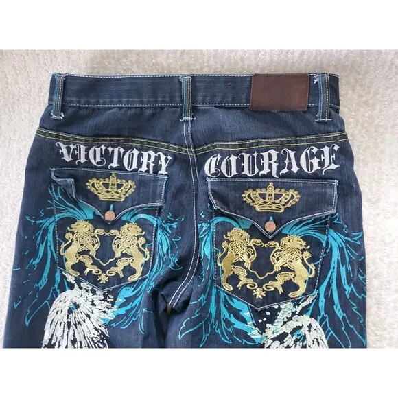 Vintage Antique Gold Brooklyn Fit 34Wx32I  Streetwear Funky Denim Jeans