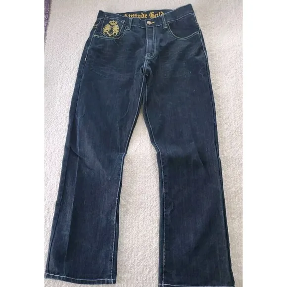 Vintage Antique Gold Brooklyn Fit 34Wx32I  Streetwear Funky Denim Jeans