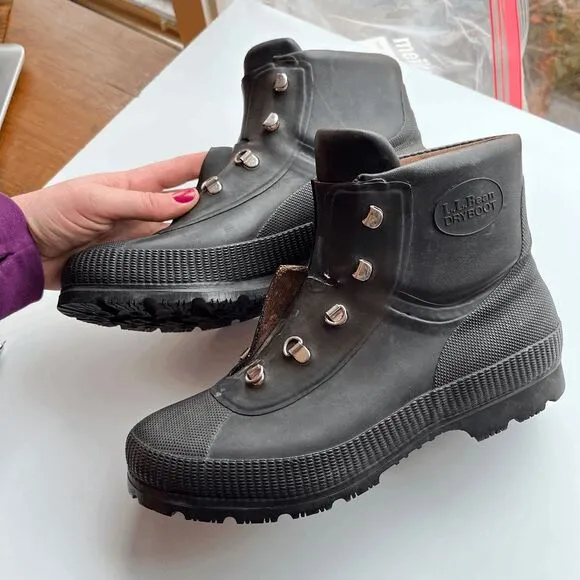 Vintage L.L. Bean DryBoot Rubber Hiking Boots Sz 9 Waterproof Workwear