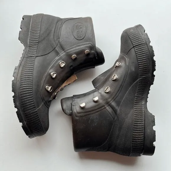 Vintage L.L. Bean DryBoot Rubber Hiking Boots Sz 9 Waterproof Workwear