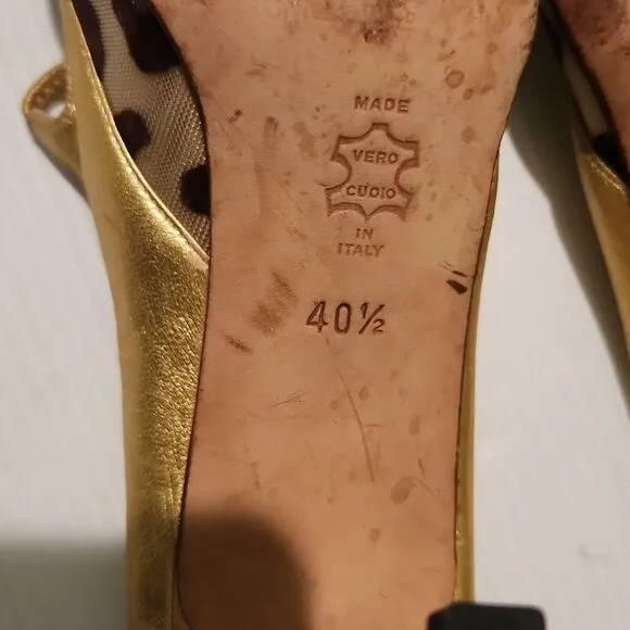 Vintage Manolo blanick leather animal print Slingback sandals