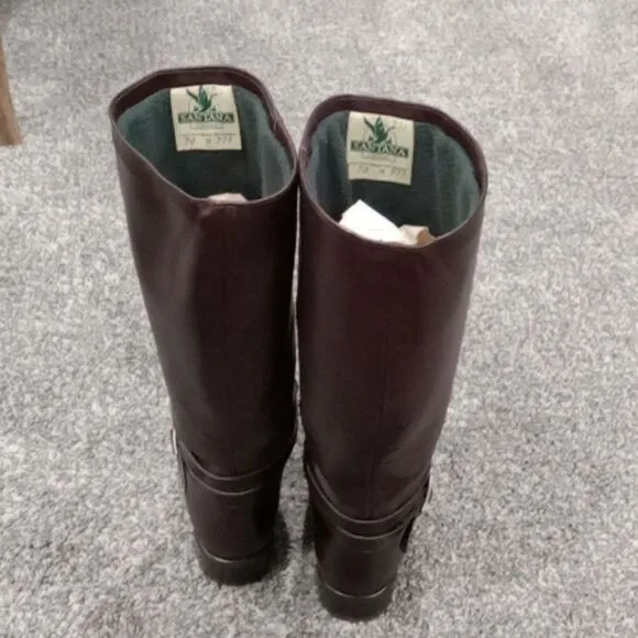 Vintage Santana  Bernice rich brown leather size 7M waterproof  knee high boots