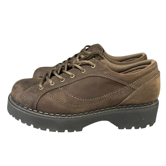 Vintaqe American Eagle Women's Oxford Shoes Y2K 90s Brown Size 10