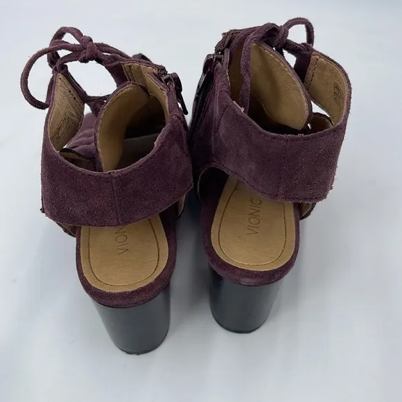 Vionic Suede Lace-up Sandals - Bristol Merlot
