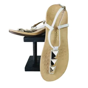 Vionic White Gold Orthaheel Rest NALA Embellished Flat Sandals 11W