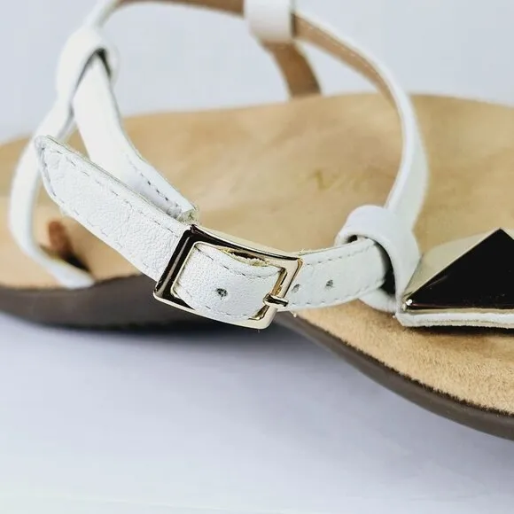 Vionic White Gold Orthaheel Rest NALA Embellished Flat Sandals 11W
