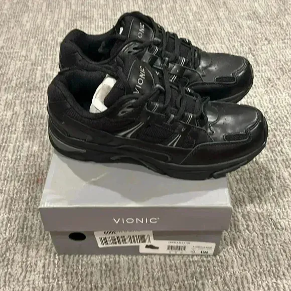 Vionic Women's 23Walk Black Leather 10 Wide