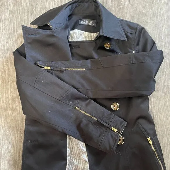 Wanko Mid Length Trench Coat Black Size