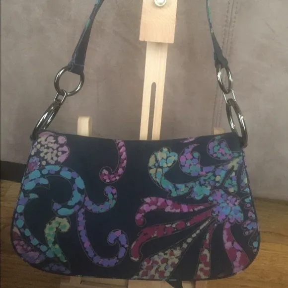 Weitzman Black Floral Pattern Shoes &amp; Purse