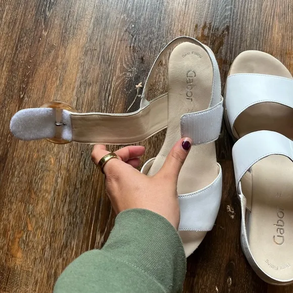 White Chunky Sandals, size 7.5