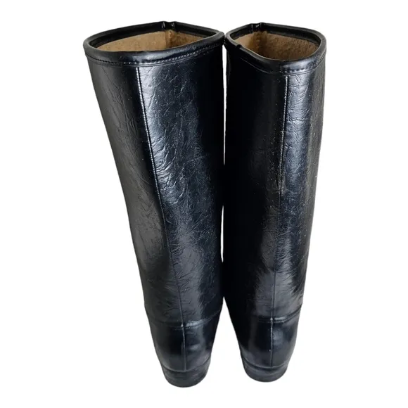 Winter Carnival Faux Fur Lined Rubber Rain Garden Boots Womens Size 10 Vintage