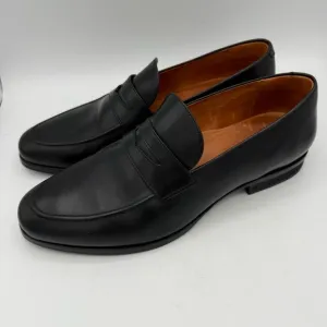 Wolf and Shepherd Black Leather Penny Ringer Loafers Dress Shoes Mens Size 10