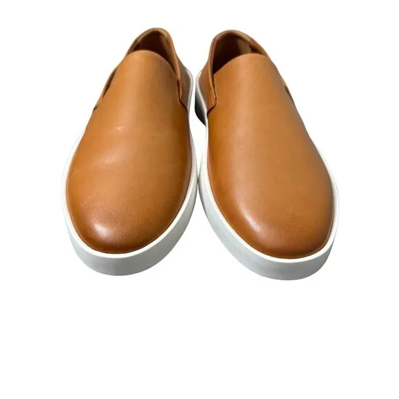 Wolf and Shepherd Cruise Honey Brown Leather Slip On Shoes Unisex W10 M8 NEW