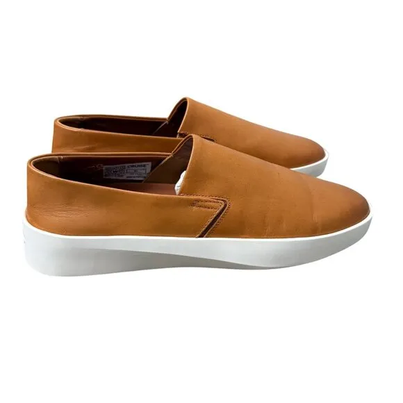 Wolf and Shepherd Cruise Honey Brown Leather Slip On Shoes Unisex W10 M8 NEW