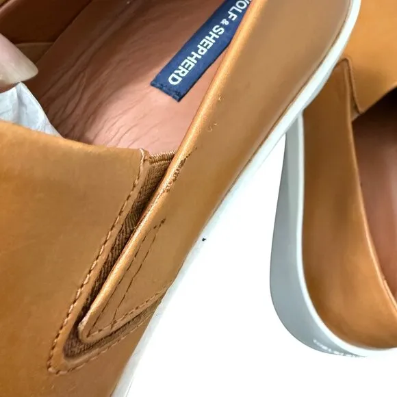 Wolf and Shepherd Cruise Honey Brown Leather Slip On Shoes Unisex W10 M8 NEW