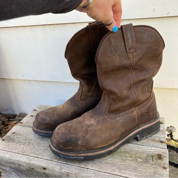 Wolverine Rancho Wellington Leather Steel Toe Work Boots
