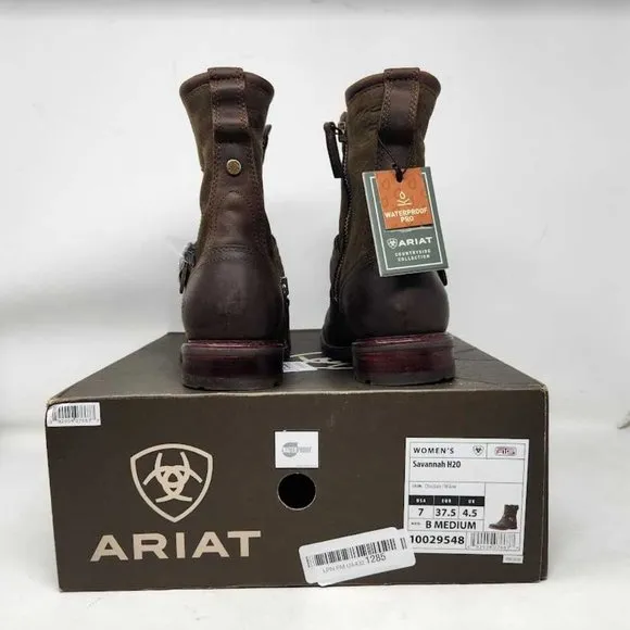 Women's 7 Ariat Savannah H20 suede western boots Chocolate Willow 10029548