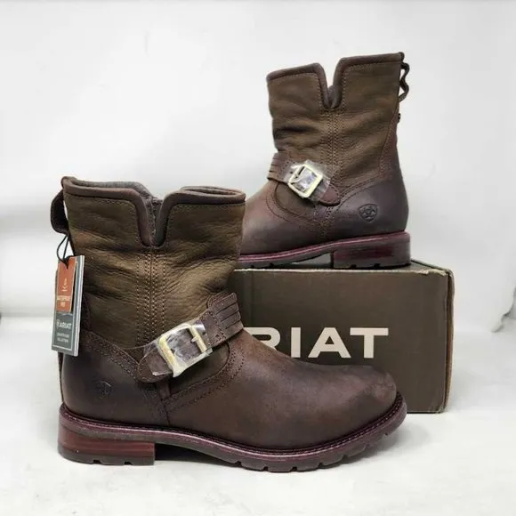 Women's 7 Ariat Savannah H20 suede western boots Chocolate Willow 10029548