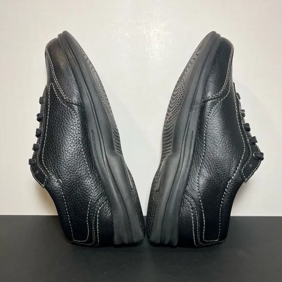 Womens APEX Robyn Chop Out Black Leather Oxford Shoes / Size 7 Extra Wide