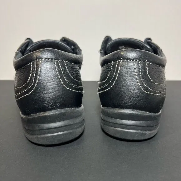 Womens APEX Robyn Chop Out Black Leather Oxford Shoes / Size 7 Extra Wide