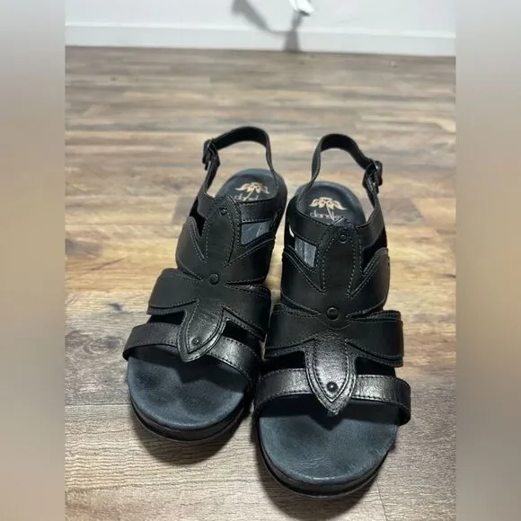 Womens Dansko Nina Brown Leather Slingback Heeled Sandals Size EU 41