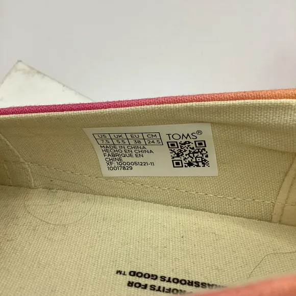 Women's TOMS Slip On Sneakers, Size 7.5, Pink Ombre