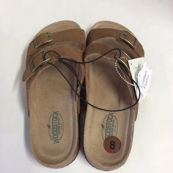 Woodstock Vintage Brand Leather Upper Sandal Brown