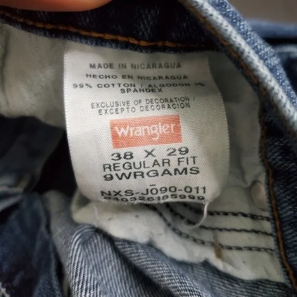 Wrangler Regular Fit Men's Jeans Denim Pants 38 X 29 Blue