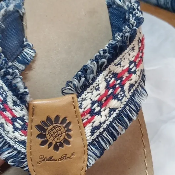 Yellowbox red white and blue women's sandals size 6.5
