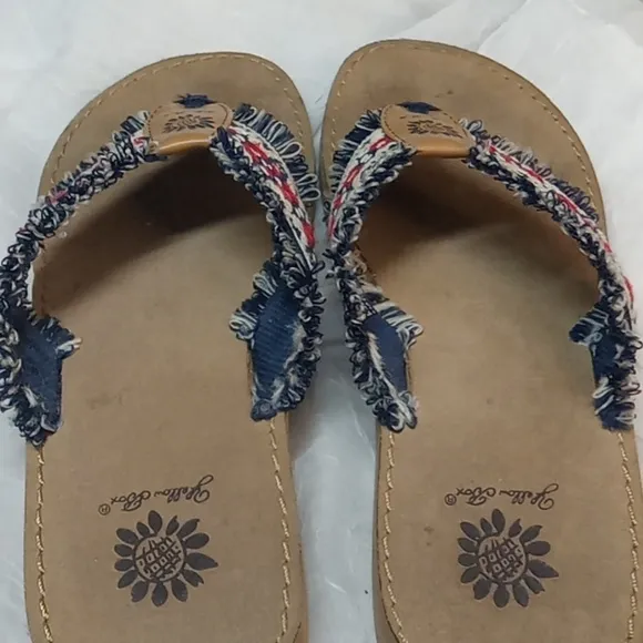 Yellowbox red white and blue women's sandals size 6.5