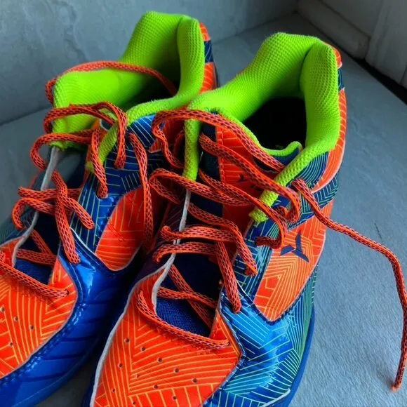 Young Neon Blue Orange Pickleball Volleyball Shoes Sneakers mens 6.5 Womens 8