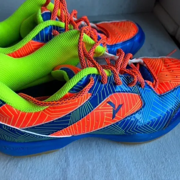 Young Neon Blue Orange Pickleball Volleyball Shoes Sneakers mens 6.5 Womens 8