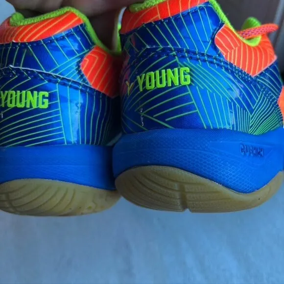 Young Neon Blue Orange Pickleball Volleyball Shoes Sneakers mens 6.5 Womens 8