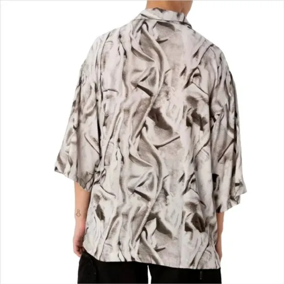 Zara Abstact Printed Collared Short Sleeve Shirt