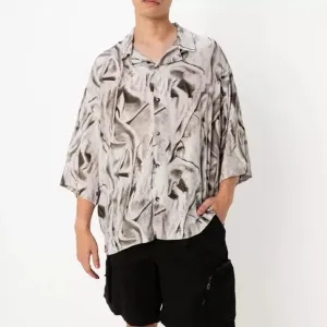 Zara Abstact Printed Collared Short Sleeve Shirt