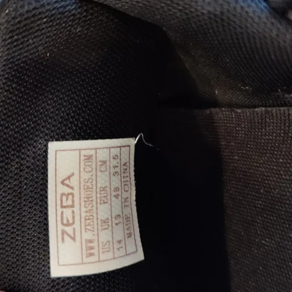 Zeba hands free triple black size 14
